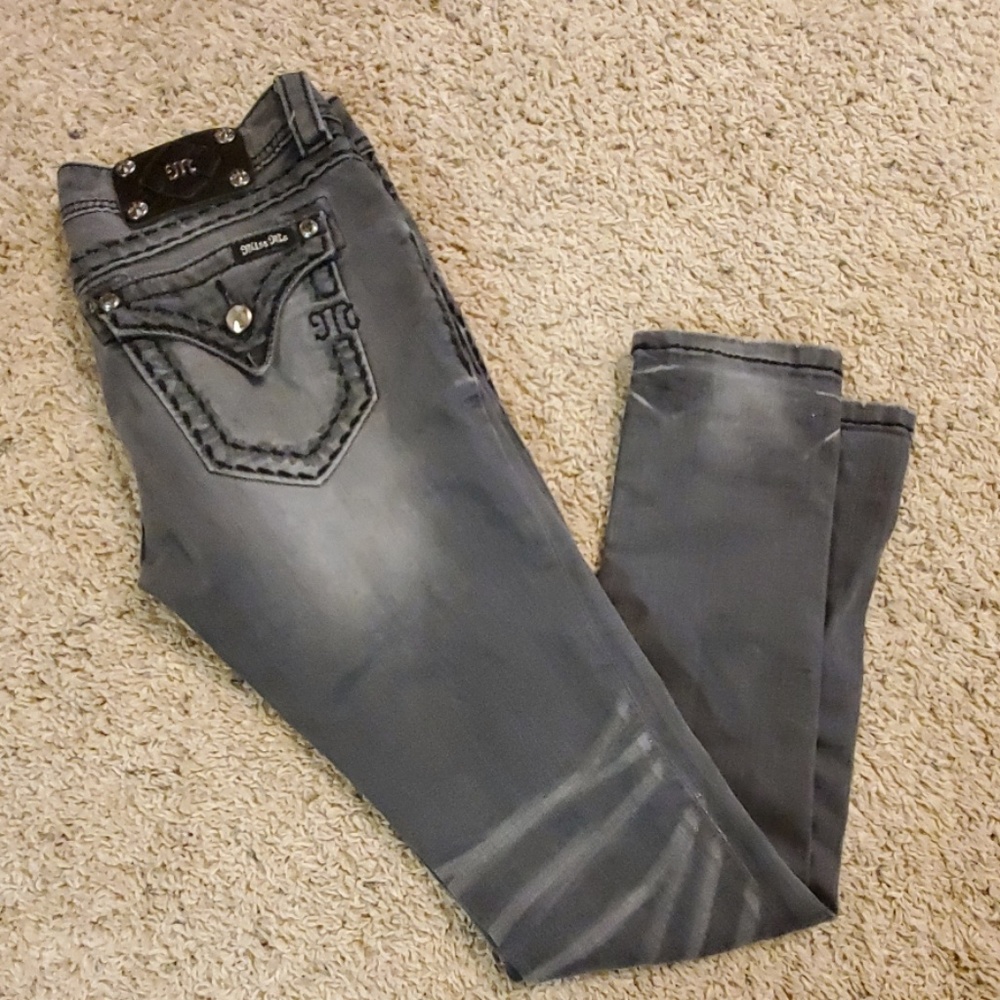 Miss Me Jean's Greyish Black size 26